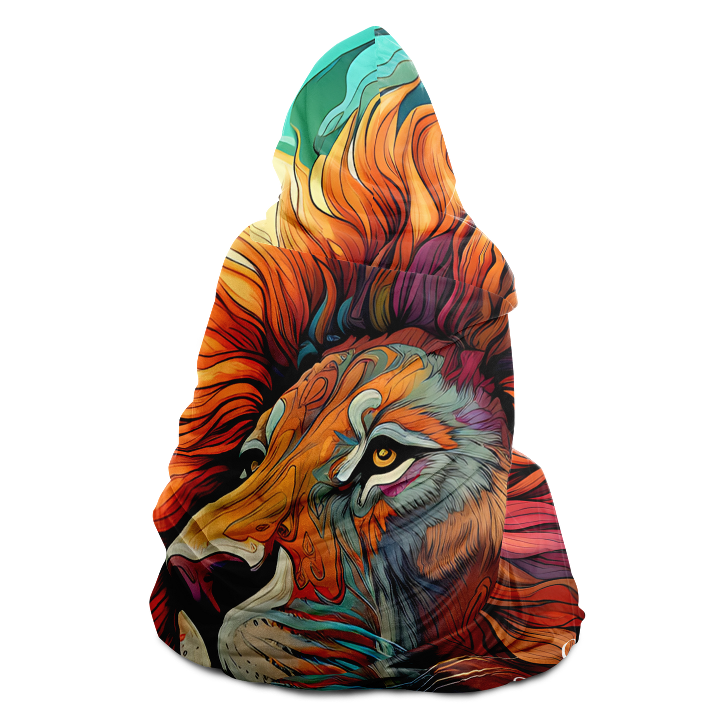 COUVERTURE À CAPUCHE CHRÉTIEN EN MICRO-FOURRURE - LION DE JUDA