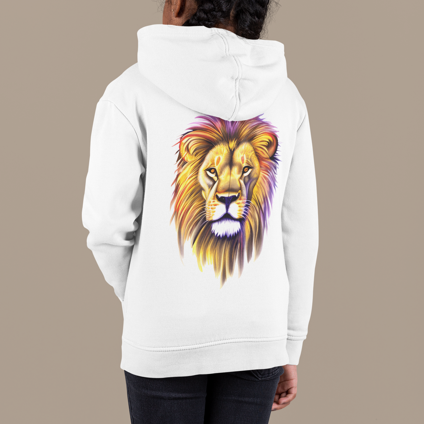 SWEAT À CAPUCHE CHRÉTIEN UNISEXE ENFANT CLASSIQUE - LION DE JUDA (DOS)