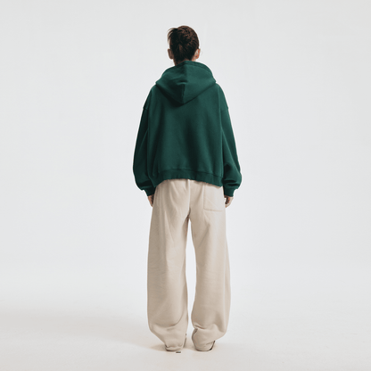Hoodie boxy zippé ENVOI — Gris chiné