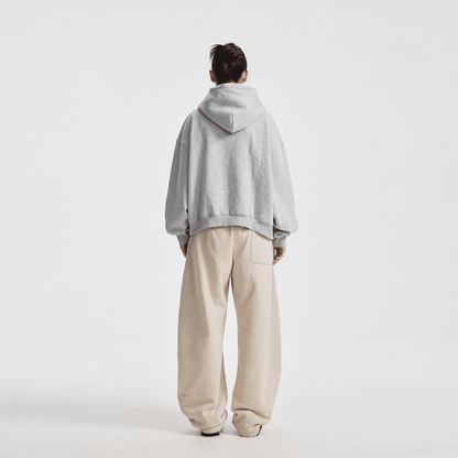 Hoodie boxy zippé ENVOI — Gris chiné