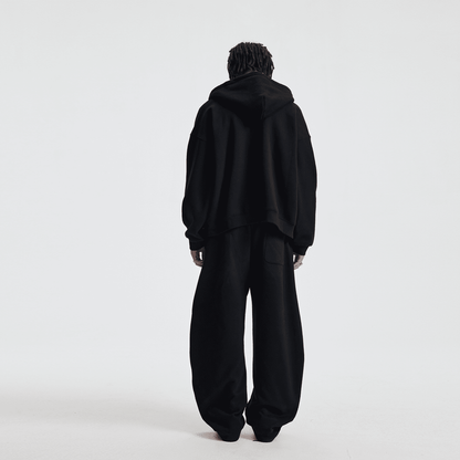 Hoodie boxy zippé ENVOI — Gris chiné