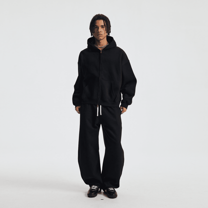 Hoodie boxy zippé ENVOI — Gris chiné