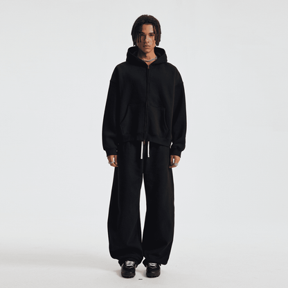 Hoodie boxy zippé ENVOI — Gris chiné