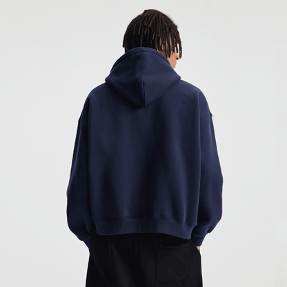 Hoodie boxy zippé ENVOI — Gris chiné