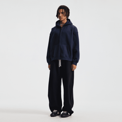 Hoodie boxy zippé ENVOI — Gris chiné