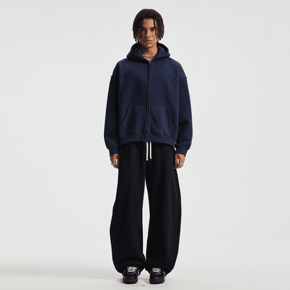 Hoodie boxy zippé ENVOI — Gris chiné