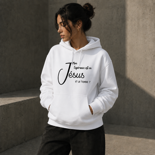 Sweat à capuche chrétien unisexe - Espérance en Jésus