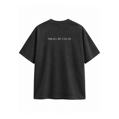 T-shirt boxy FONDATIONS — Noir