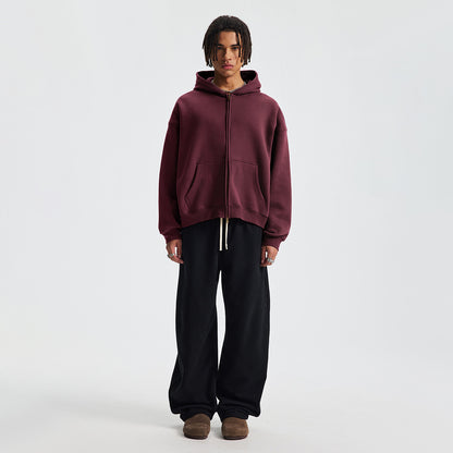 Hoodie boxy zippé ENVOI — Gris chiné