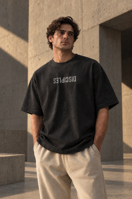 T-shirt boxy FONDATIONS — Noir