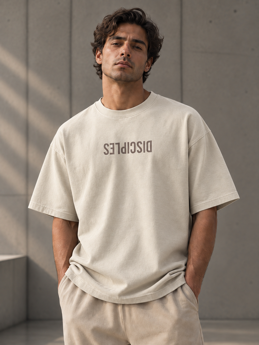 T-shirt boxy FONDATIONS — Beige