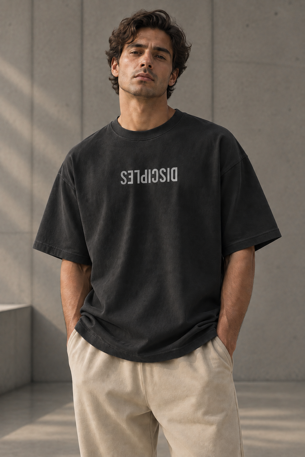 T-shirt boxy FONDATIONS — Noir