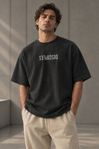T-shirt boxy FONDATIONS — Noir