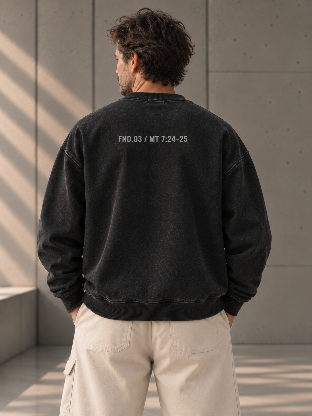 Sweatshirt Boxy FONDATIONS — Noir vintage