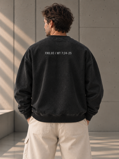 Sweatshirt Boxy FONDATIONS — Noir vintage
