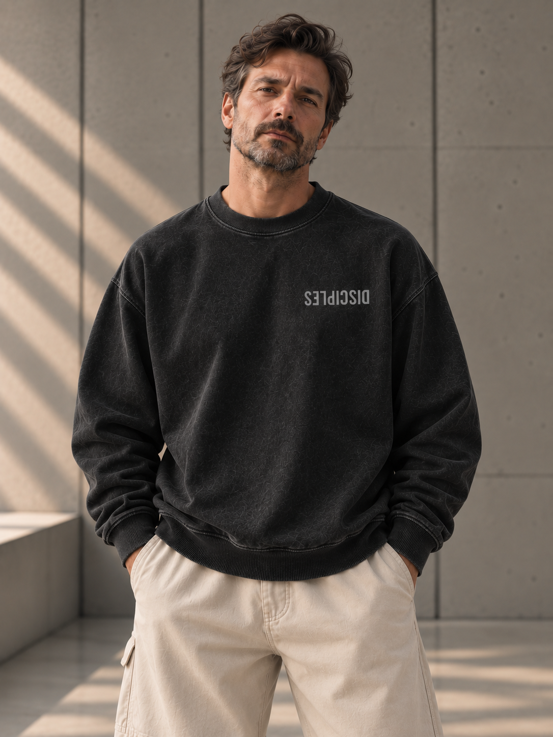 Sweatshirt Boxy FONDATIONS — Noir vintage