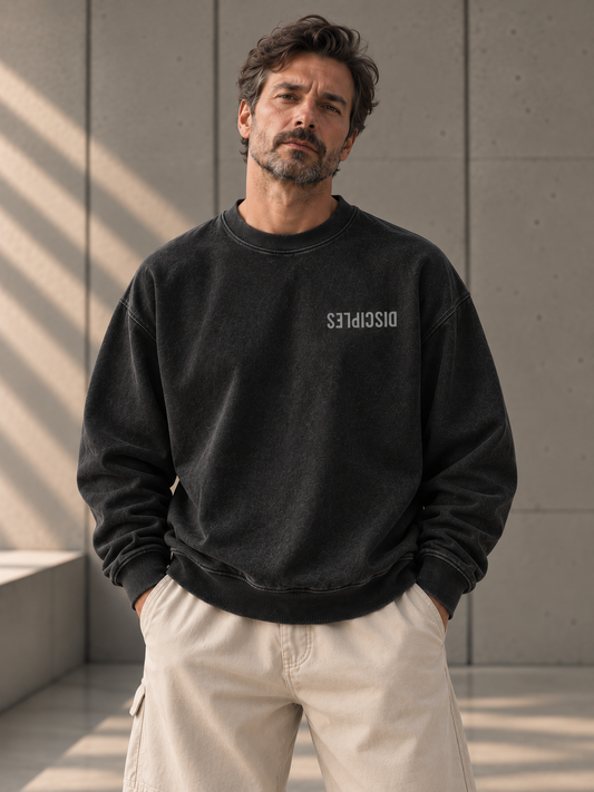 Sweatshirt Boxy FONDATIONS — Noir vintage
