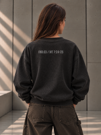 Sweatshirt Boxy FONDATIONS — Noir vintage
